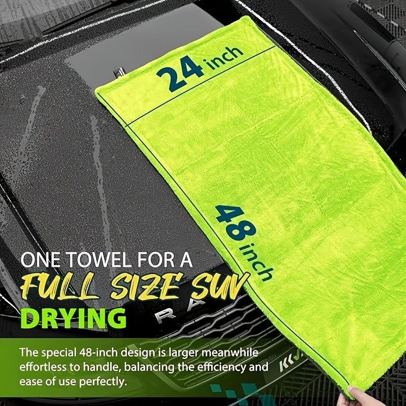 1400GSM Thick-Walled SUV Truck Car Cleaning Towel. Ultra-Large Size 48X24 Inches, Double-Sided Ultra-Fine Fiber Cloth. Quick-Dry Car Cleaning Towel, Suitable for Trucks, SUVs, Car Maintenance, Vehicle Care, Professional Car Cleaning Towels.