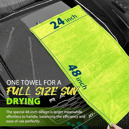 1400GSM Thick-Walled SUV Truck Car Cleaning Towel. Ultra-Large Size 48X24 Inches, Double-Sided Ultra-Fine Fiber Cloth. Quick-Dry Car Cleaning Towel, Suitable for Trucks, SUVs, Car Maintenance, Vehicle Care, Professional Car Cleaning Towels.