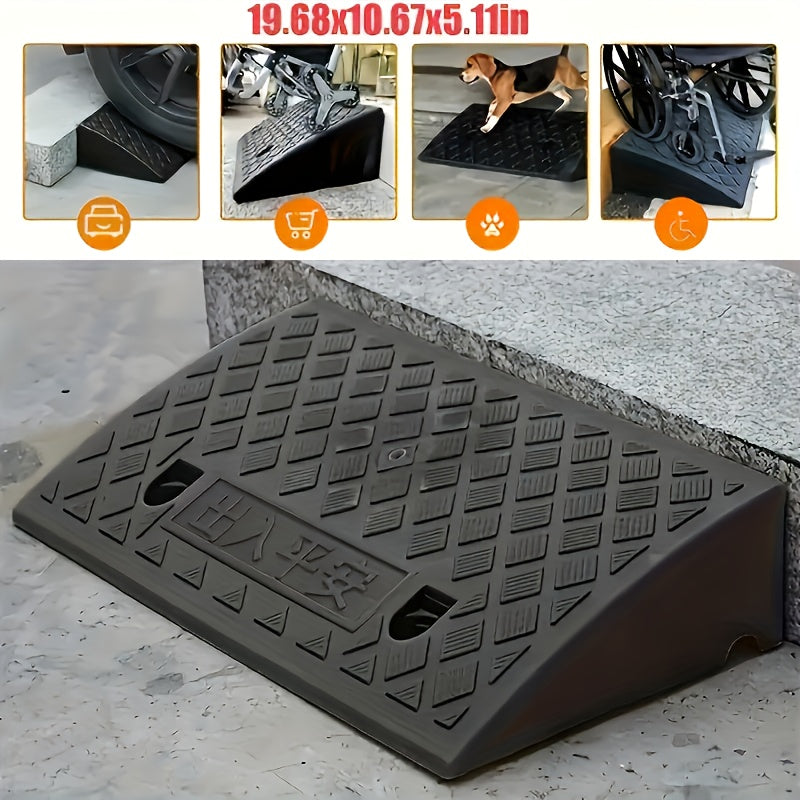 Two Heavy-duty Plastic Ramps, Sturdy, Anti-slip And Weather-resistant, Portable Access for Cars, Bicycles, Medical Equipment And Wheelchairs - Suitable for Easter, Women's Day, Mother's Day, Independence Day, Ramadan, Trucks And Bicycles