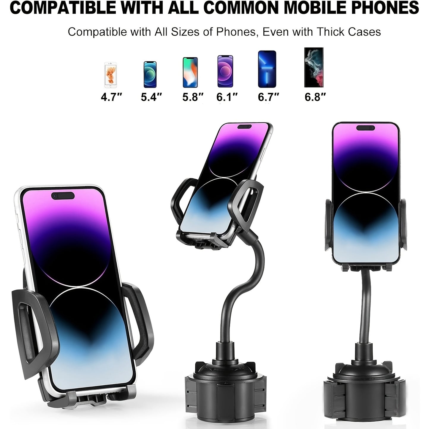 Versatile Car Cup Holder for Smartphones - Compatible with All Sizes - an Ideal Present for Friends And Family for Birthdays, Easter, Presidents Day, And Any Celebration